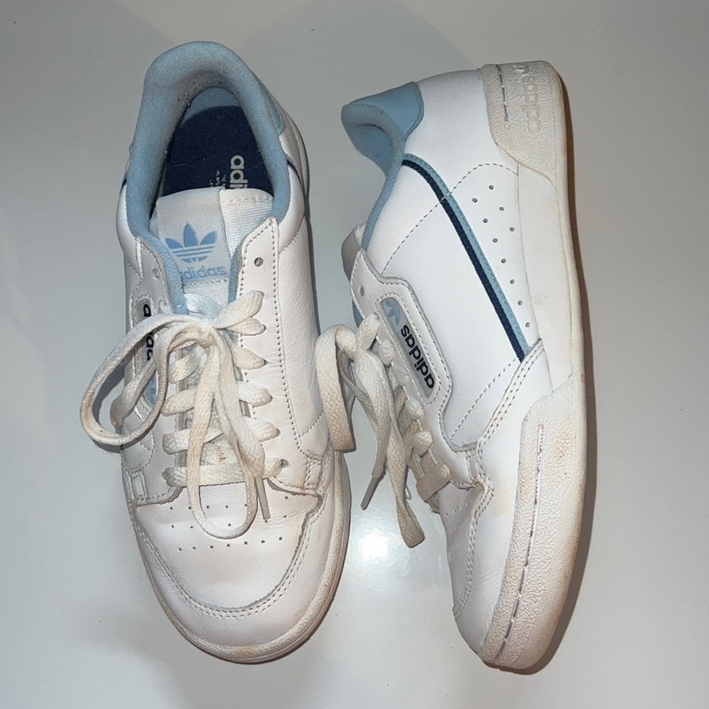 Adidas Continental 80 - Women’s 6.5 - Cloud White/Clear Sky/Tech Indigo